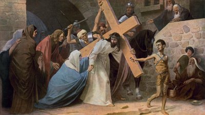 Gesù incontra sua madre, Maria, mentre porta la croce da Unbekannt Unbekannt